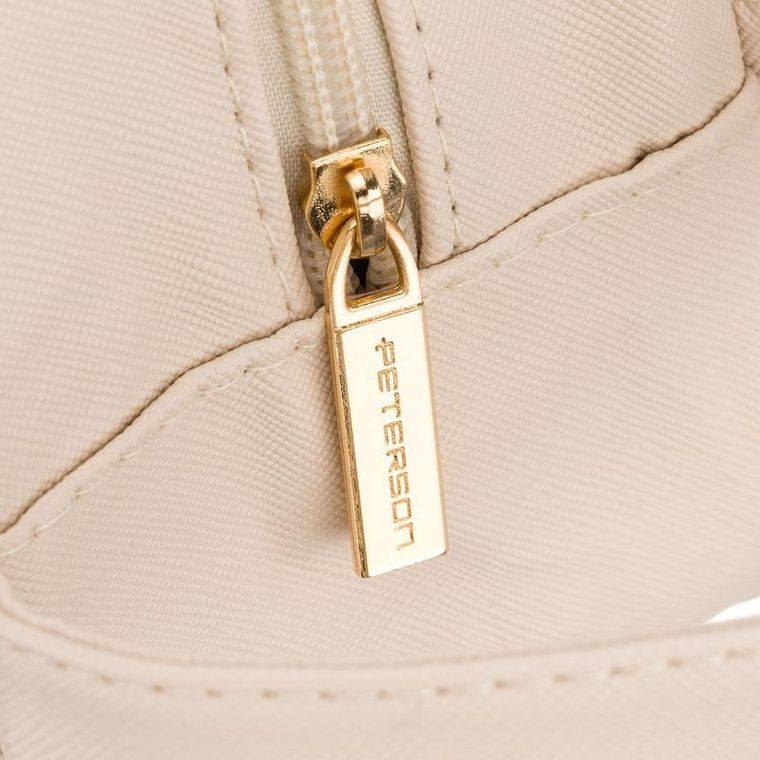 Peterson, kosmetyczka z uchwytem, z przezroczystym panelem, beżowa