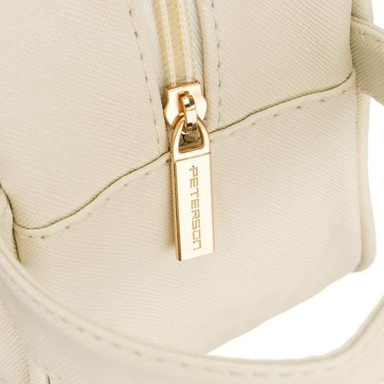 Peterson, kosmetyczka z uchwytem, z przezroczystym panelem, ecru