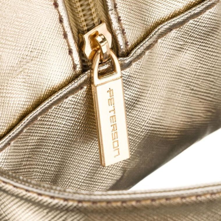 Peterson, kosmetyczka z uchwytem, z przezroczystym panelem, złota