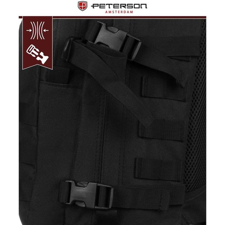 Peterson, plecak militarny, 3-komorowy, czarny