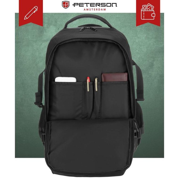 Peterson, plecak podróżny, czarny