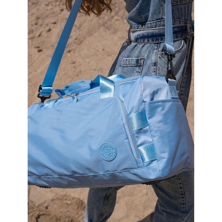 Peterson, torba podróżna z uchwytem na walizkę, błękitna