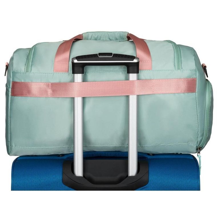 Peterson, torba weekendowo-podróżna z uchwytem na walizkę, zielono-różowa