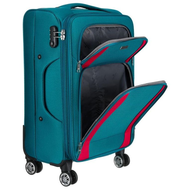 Peterson, walizka kabinowa, turkusowo-różowa, 58 cm