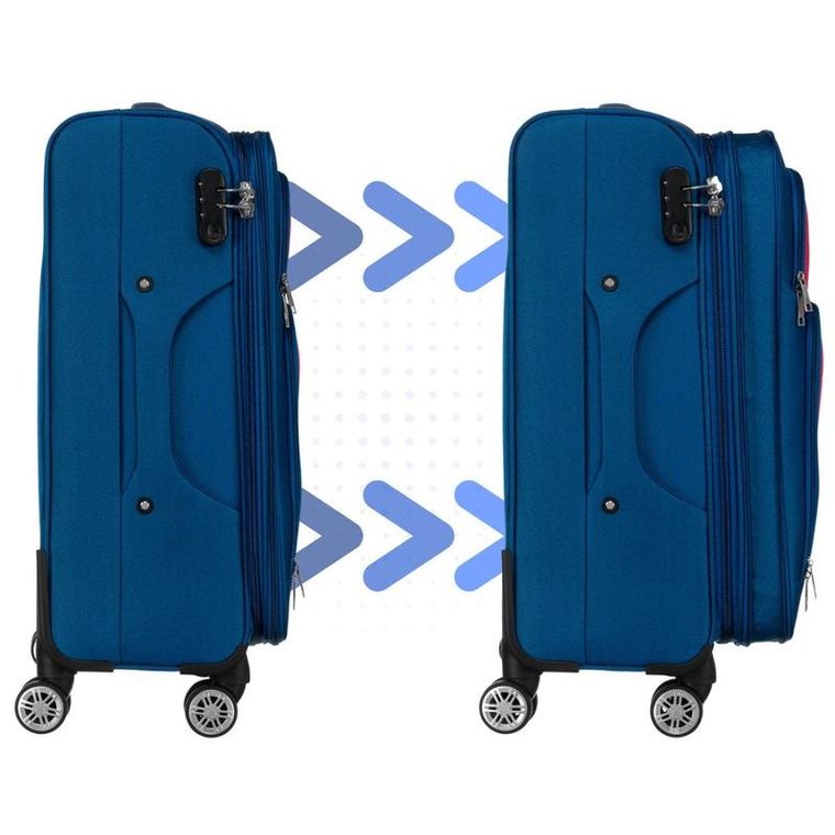 Peterson, walizka, średnia, granatowo-czerwona, 68 cm