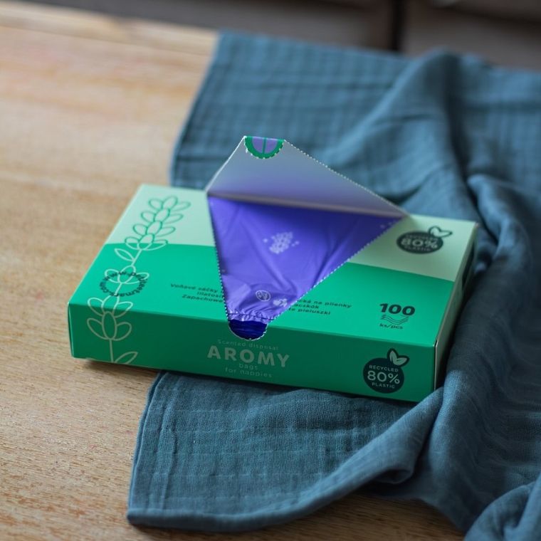 Petite&Mars, Aromy, woreczki zapachowe z uchytami na zużyte pieluszki, 100 szt.