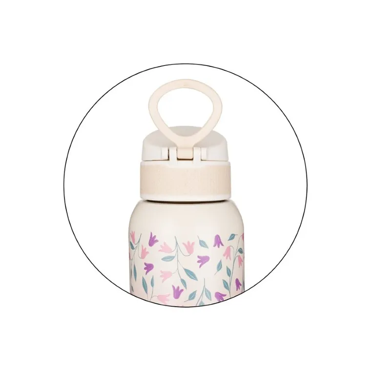 Petite&Mars, butelka termiczna ze stali nierdzewnej z ustnikiem, delicate flowers, 500 ml
