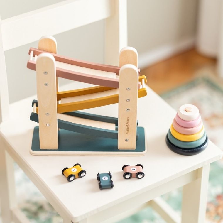 Petite&Mars, Milky Way Wood of Mars, drewniana zjeżdżalnia, Cosmic Blue