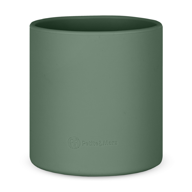 Petite&Mars, Take&Match, silikonowy kubek, Green Misty, 6m+