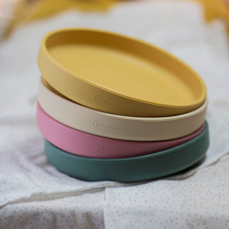 Petite&Mars, Take&Match, silikonowy talerzyk z przyssawką, Misty Green, 6m+