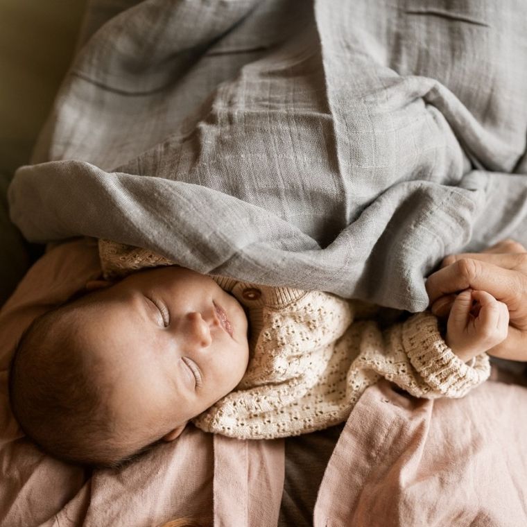 Petite&Mars, zestaw: Moussy, pieluszka z muślinu bambusowego, Ochre Leaves, 68-68 cm, 3 szt.