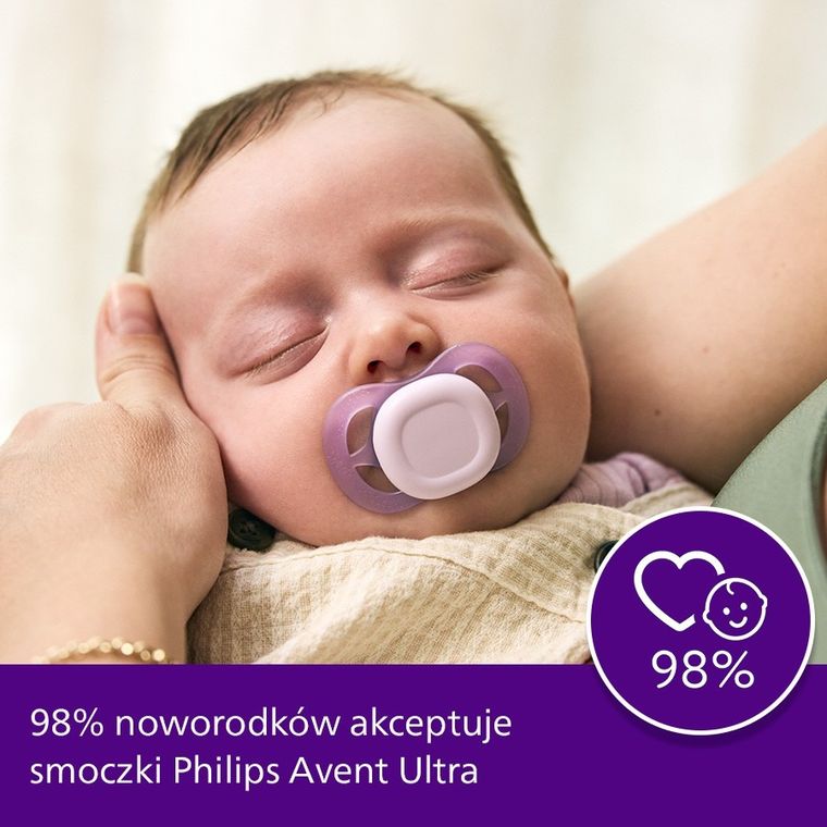 Philips Avent, Ultra Start, smoczek ortodontyczny, 0-2 m, 2 szt.