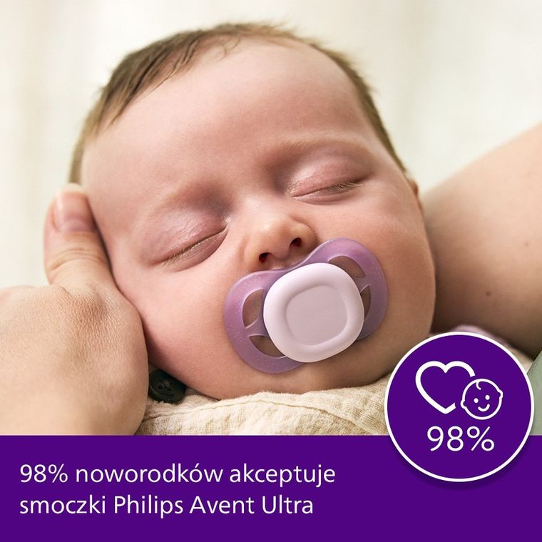 Philips Avent, Ultra Start, smoczek ortodontyczny, 0-2 m, 2 szt.
