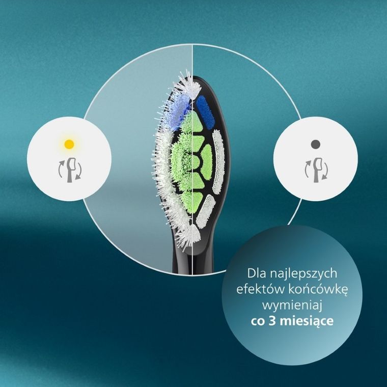 Philips, Sonicare, Optimal White Standard, końcówki do szczoteczki, czarne, 2 szt., HX6062/88
