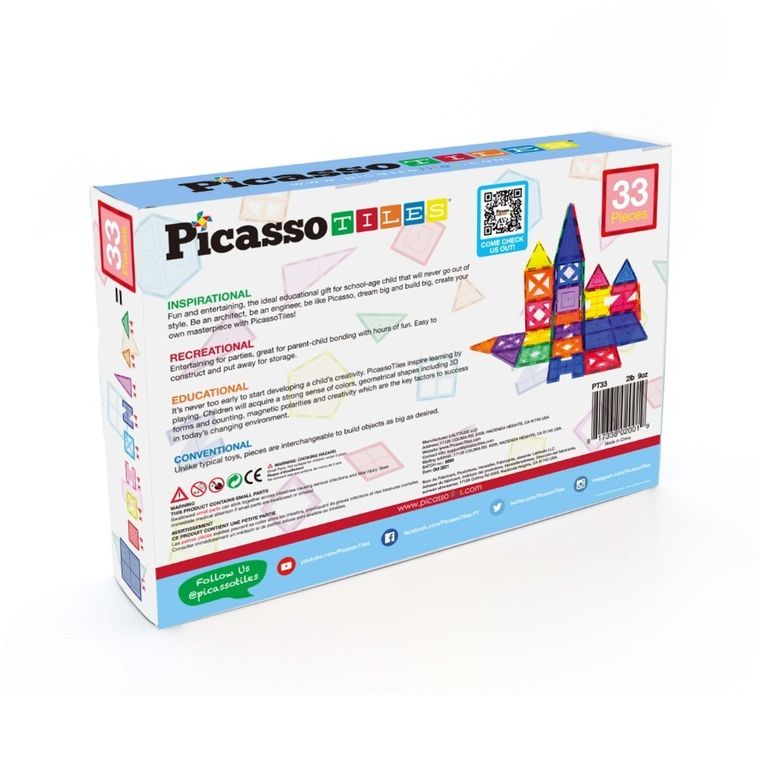 Picasso, klocki magnetyczne, 33 elementów