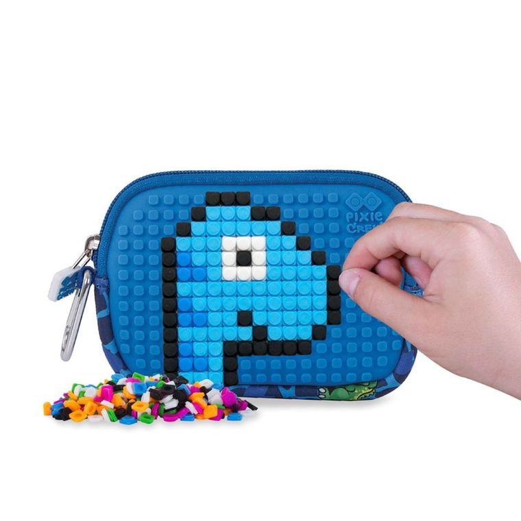 Pixie Crew, Dinozaury, saszetka, kosmetyczka, niebieski panel