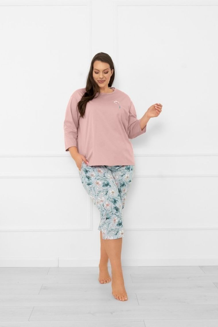Piżama damska, różowa, Perlis, Italian Fashion