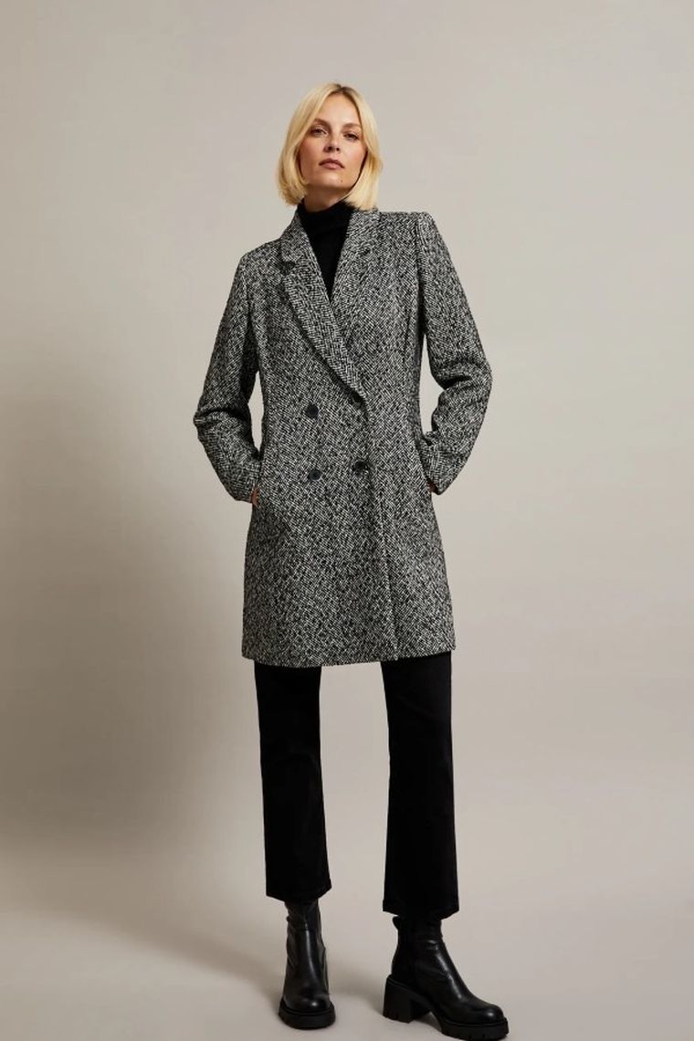 Płaszcz damski, czarny, Moodo