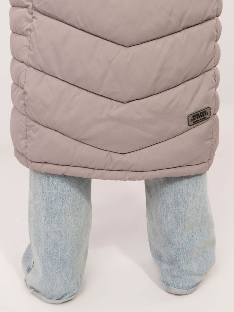 Płaszcz damski z kapturem, beżowy, Sublevel