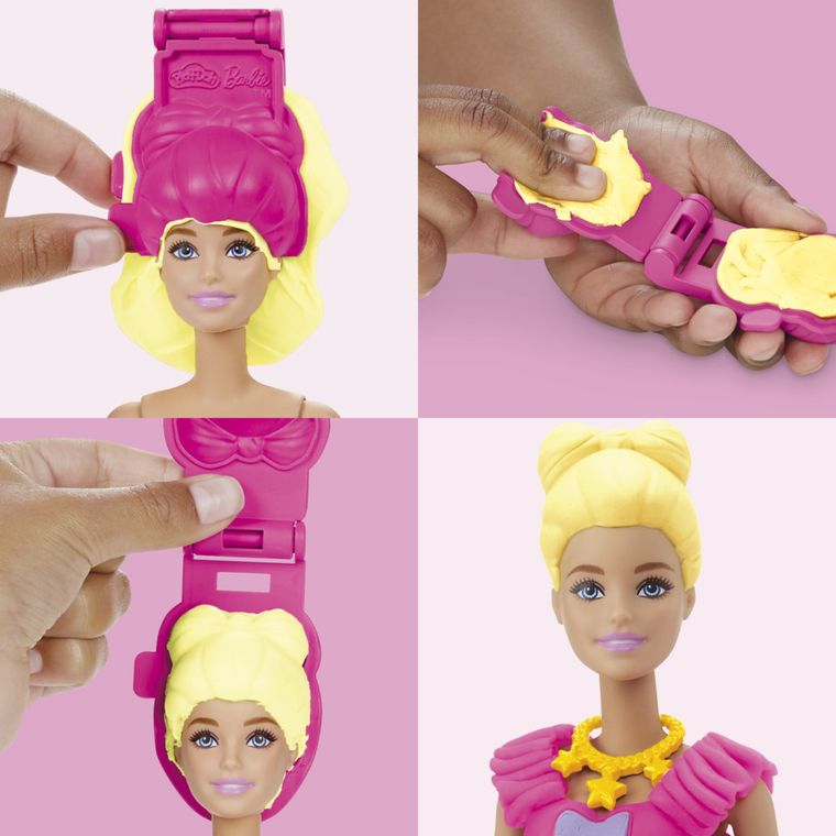 Play-Doh, Barbie Projektantka, Falbanki i kokardki, zestaw kreatywny z lalką