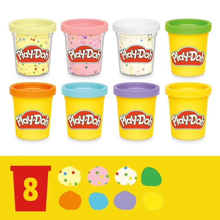 Play-Doh, Wieża babeczek, zestaw kreatywny, 8 tub