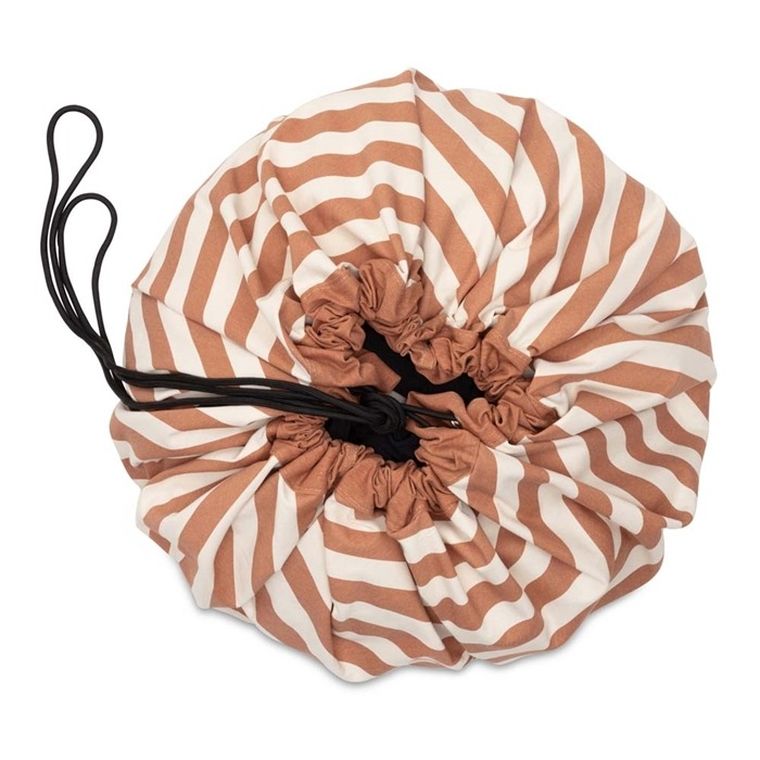 Play&Go, worek na zabawki i mata do zabawy, Stripes Brown, 140 cm