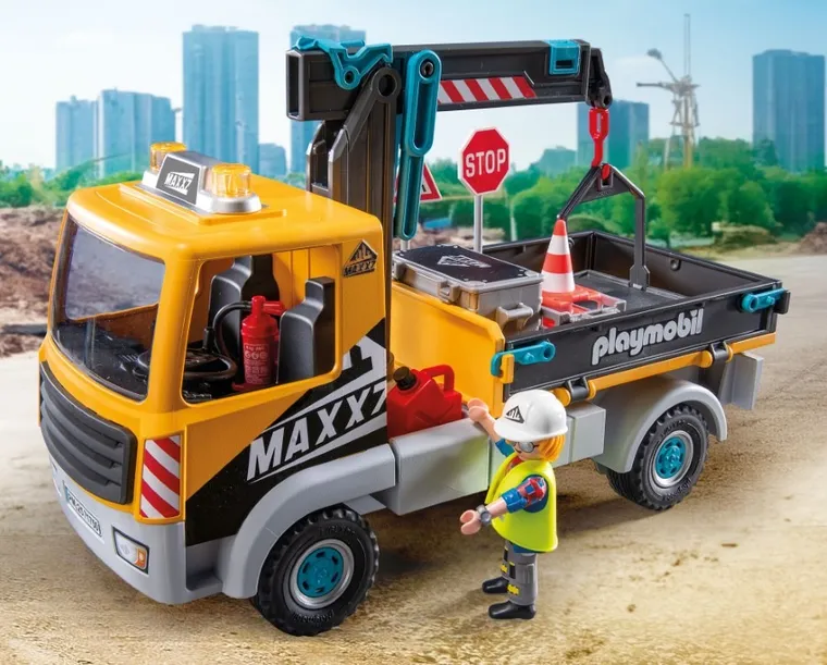 Playmobil, Action Heroes, Ciężarówka budowlana z dźwigiem, 71750