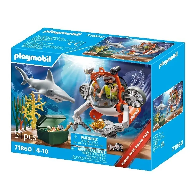 Playmobil, Action Heroes, Poszukiwania Skarbu Łodzią Podwodną, 71860