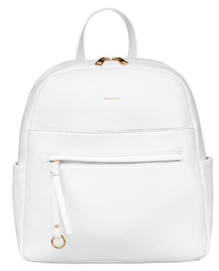 Plecak, biały, skóra ekologiczna, Rovicky