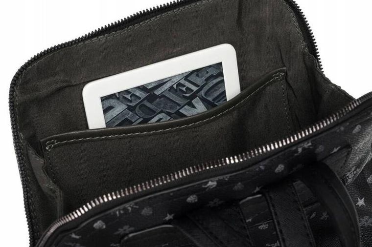 Plecak, czarny, skóra ekologiczna, David Jones