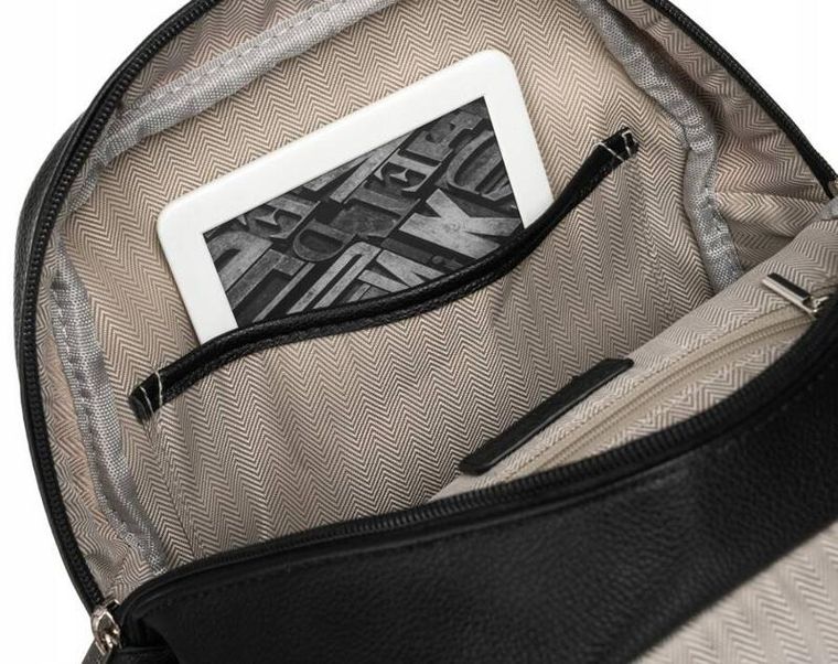 Plecak, czarny, skóra ekologiczna, Peterson