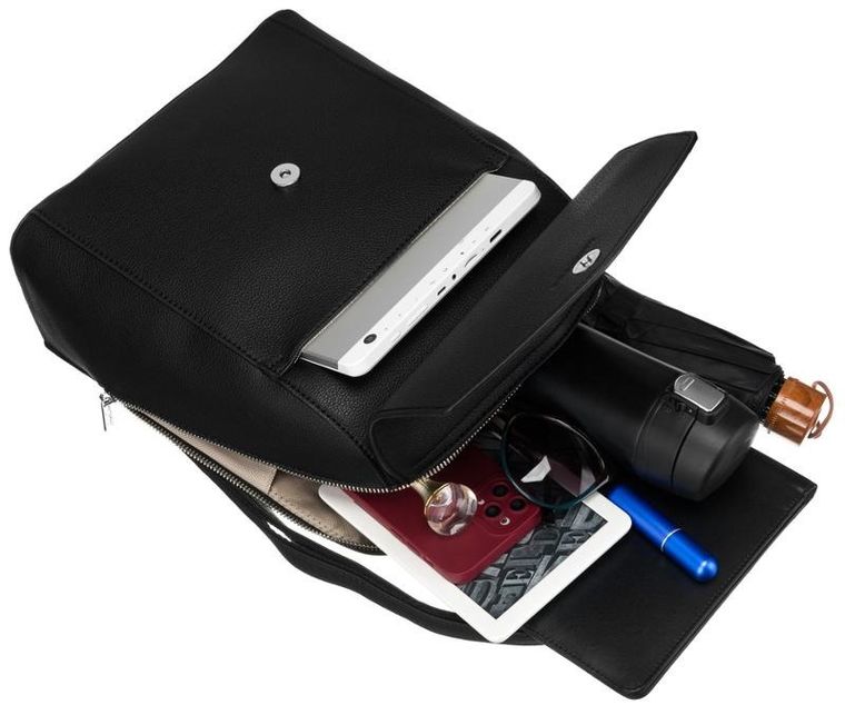 Plecak, czarny, skóra ekologiczna, Peterson