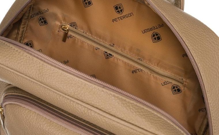 Plecak damski, brązowy, skóra ekologiczna, Peterson