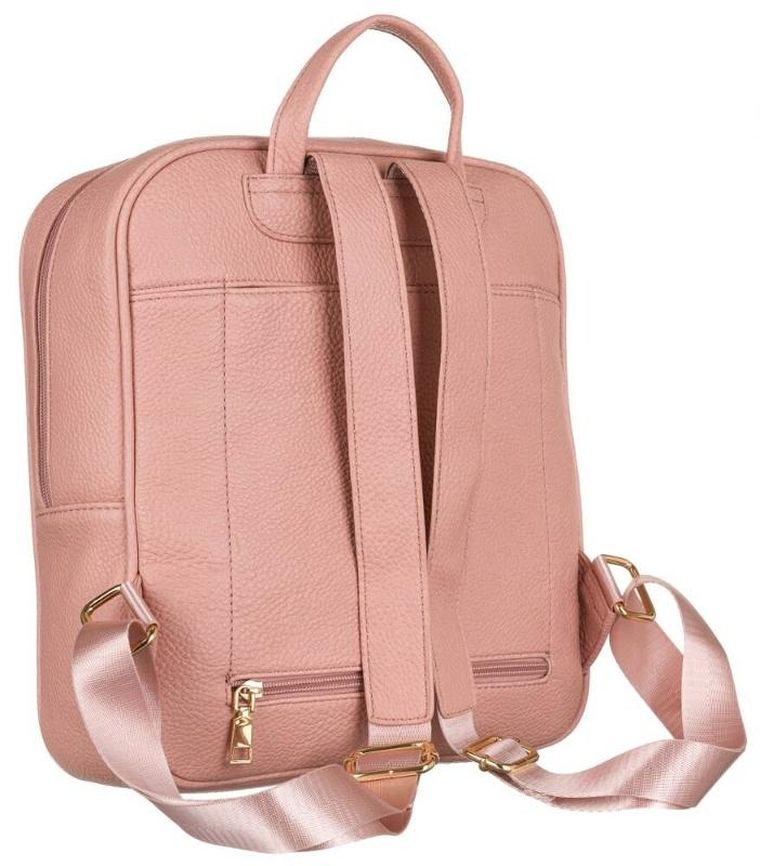 Plecak damski, różowy, skóra ekologiczna, Peterson
