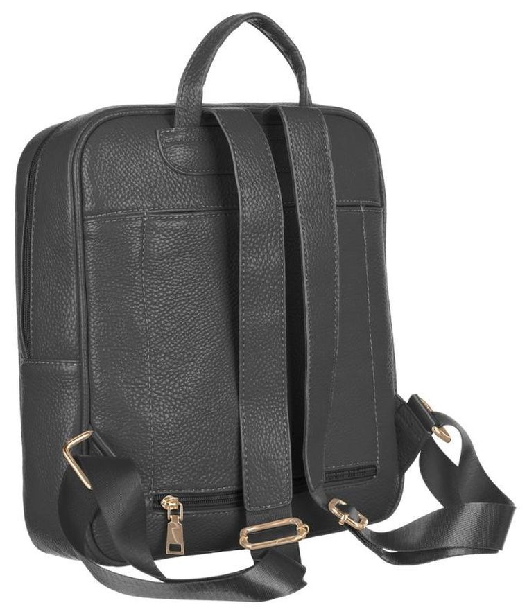 Plecak damski, szary, skóra ekologiczna, Peterson