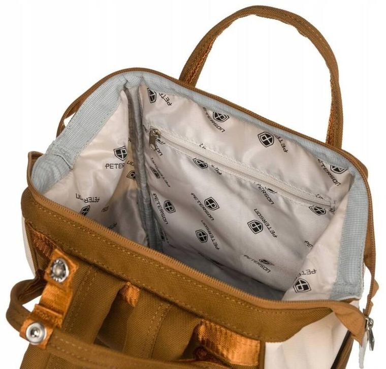 Plecak miejski, brązowy, Peterson