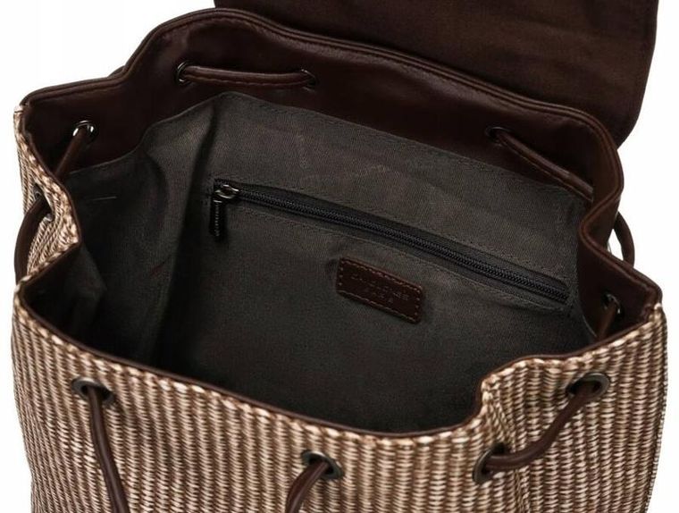 Plecak miejski, brązowy, skóra ekologiczna, David Jones