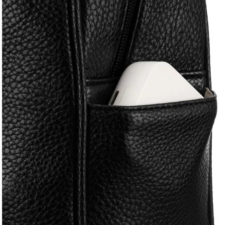 Plecak miejski, czarny, skóra ekologiczna, Peterson