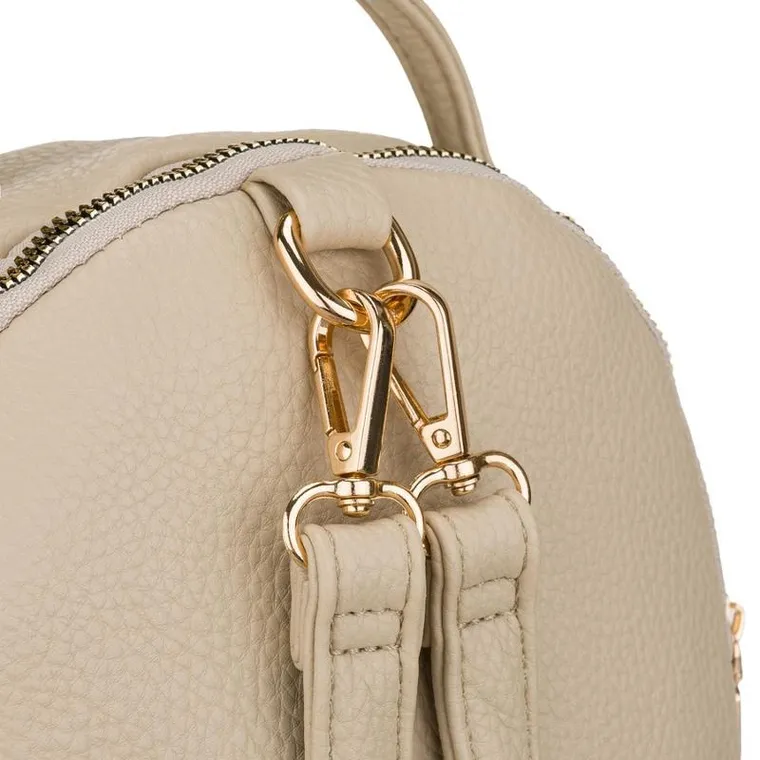 Plecak miejski, jasnobeżowy, skóra ekologiczna, Rovicky