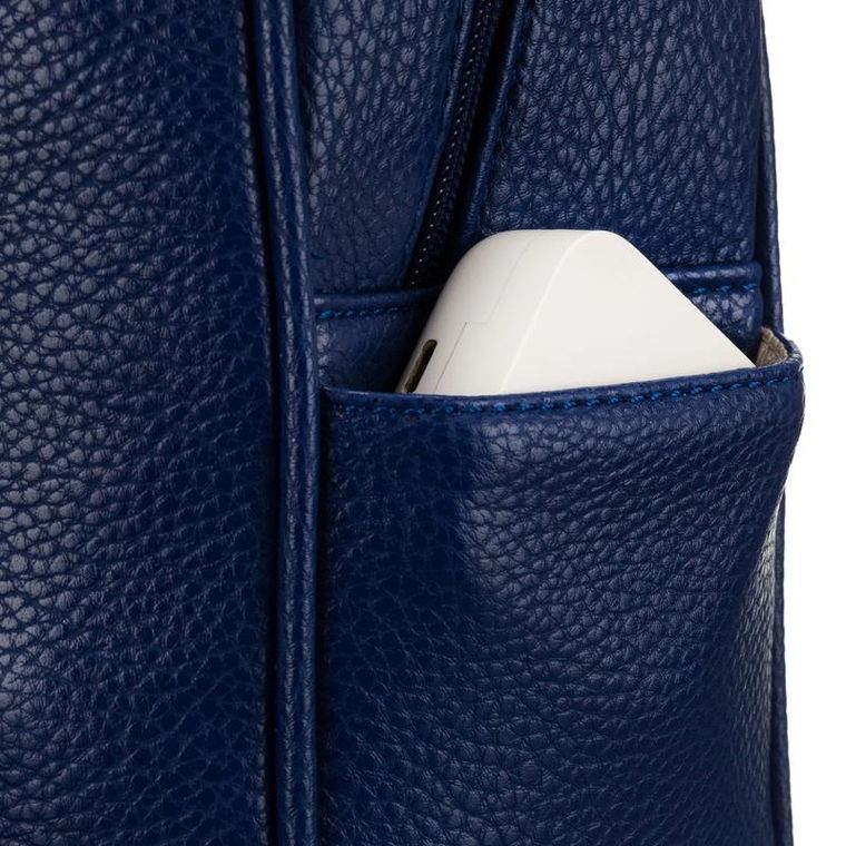 Plecak miejski, niebieski, skóra ekologiczna, Peterson