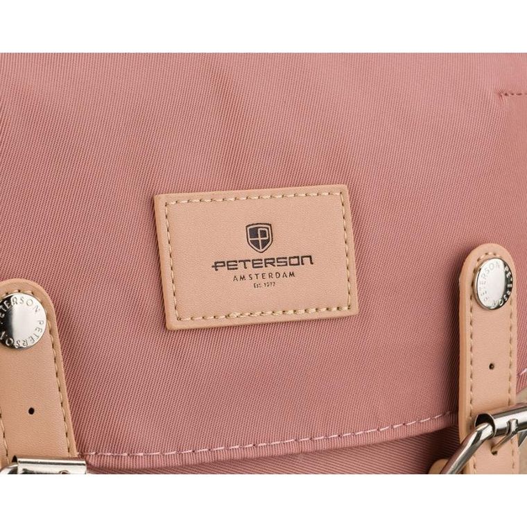 Plecak miejski, różowo-szary, Peterson