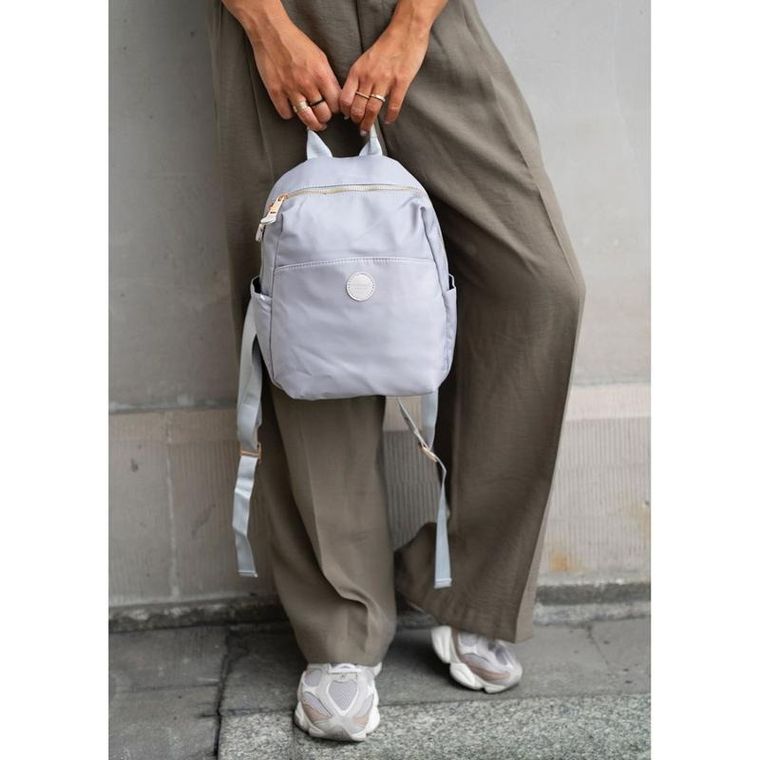 Plecak miejski, szary, skóra ekologiczna, Peterson