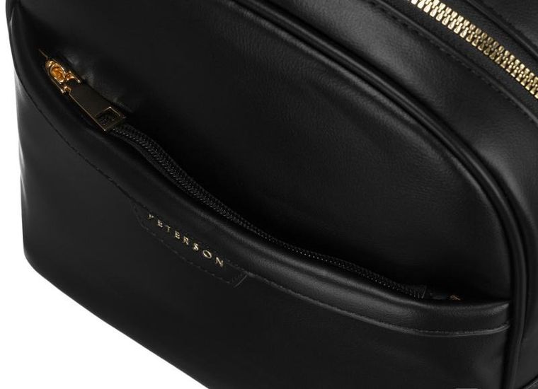 Plecak miejski ze skóry ekologicznej, damski, czarny, Peterson