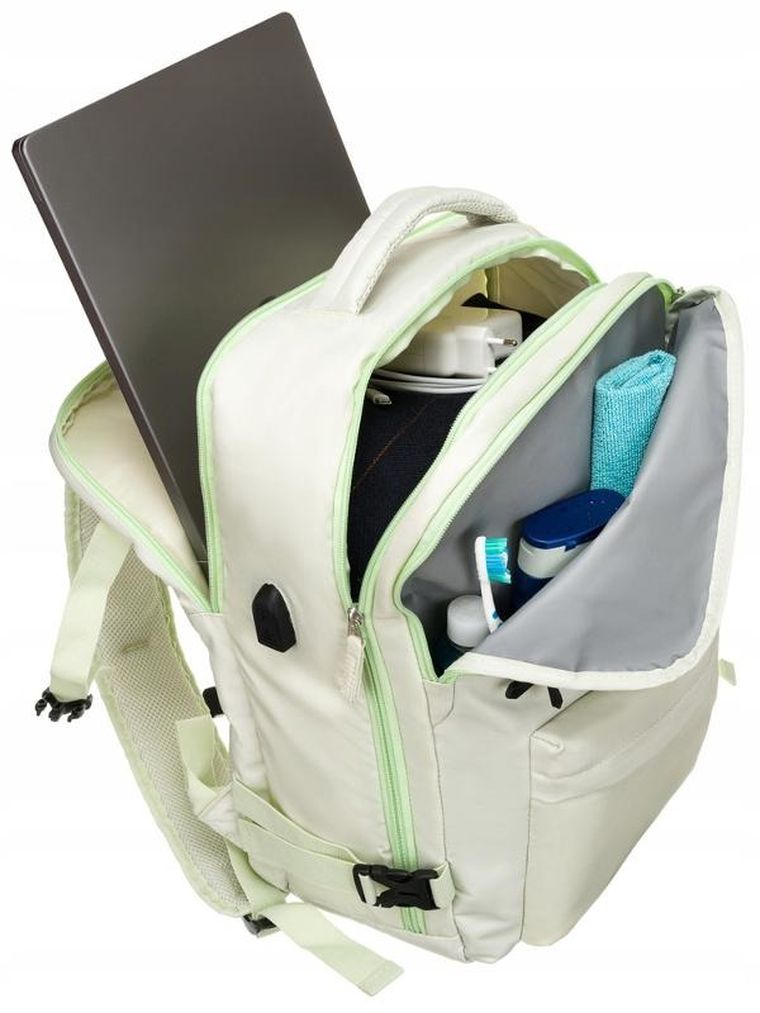 Plecak podróżny, bagaż podręczny do samolotu, beżowy, Peterson