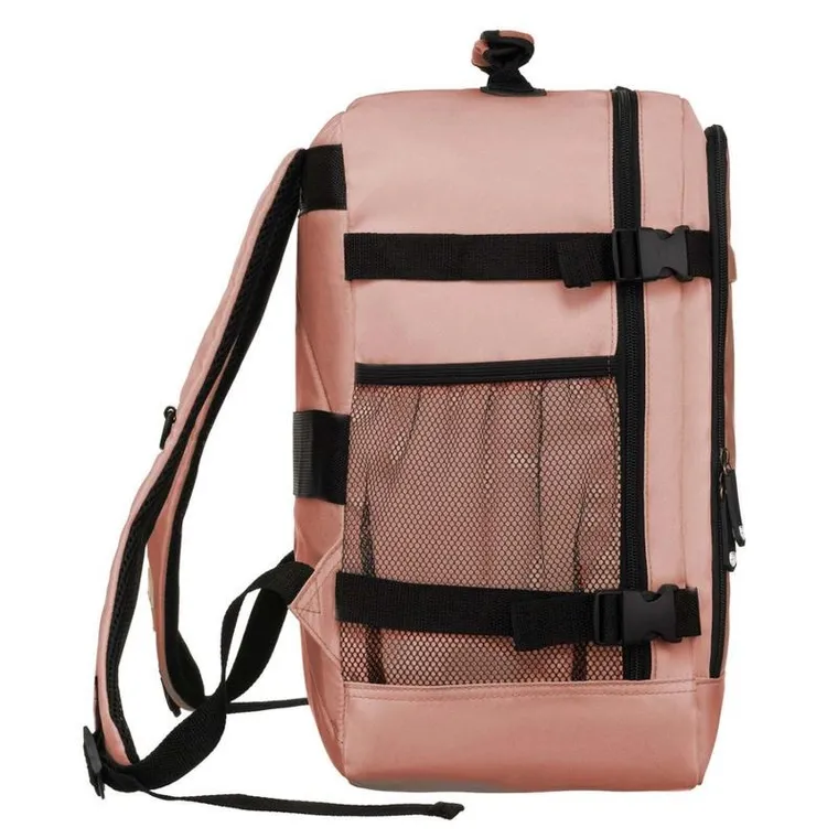 Plecak podróżny, bagaż podręczny do samolotu, różowy, Peterson