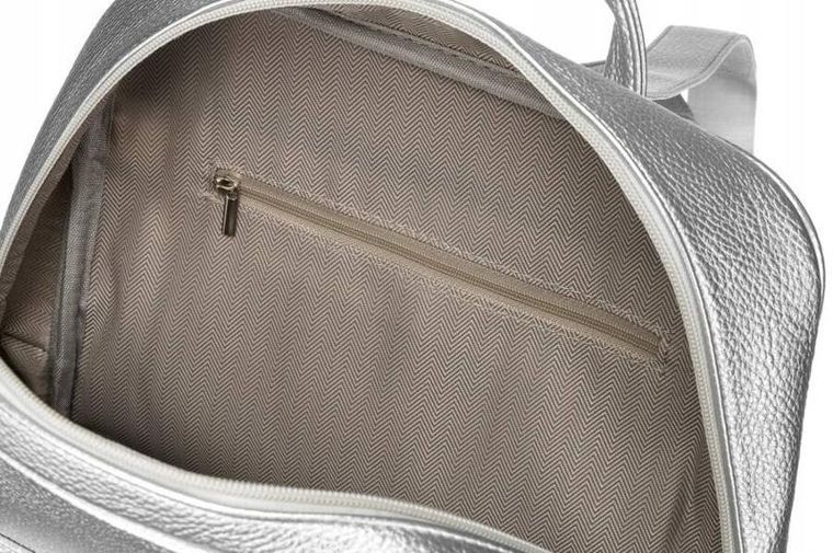 Plecak, srebrny, skóra ekologiczna, Rovicky