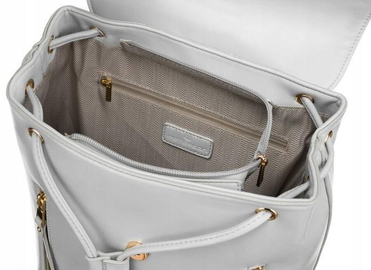 Plecak, szary, skóra ekologiczna, Peterson