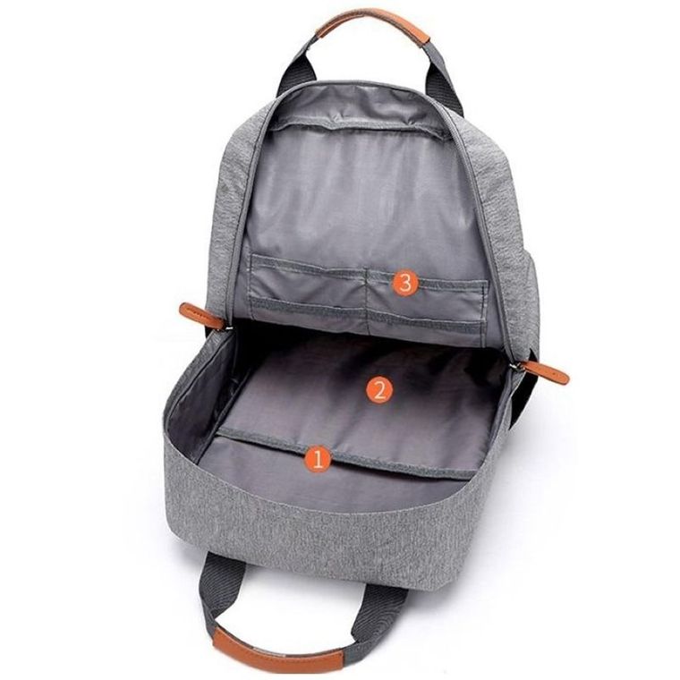 Plecak szkolny, studencki, na laptopa 15,6", jasnoszary