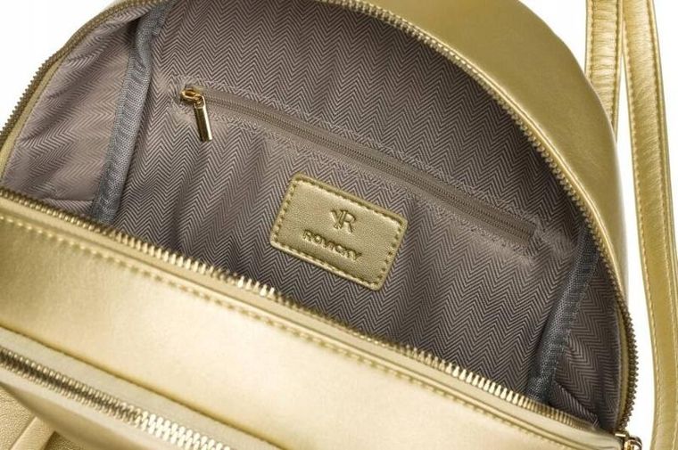 Plecak, złoty, skóra ekologiczna, Rovicky