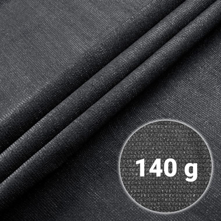 Plonos, siatka cieniująca, 1,5-50m, 140g/m2 + 50 zacisków, szara